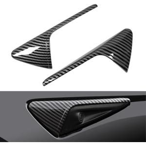 yhcdsea for Tesla Model 3/Y HW3.0 Turn Signal Side Camera Protection Cover Decoration Accessories fit for 2017-2023 Tesla Model 3 and 2020-2023.6 Tesla Model Y (Glossy Carbon Fiber Pattern)