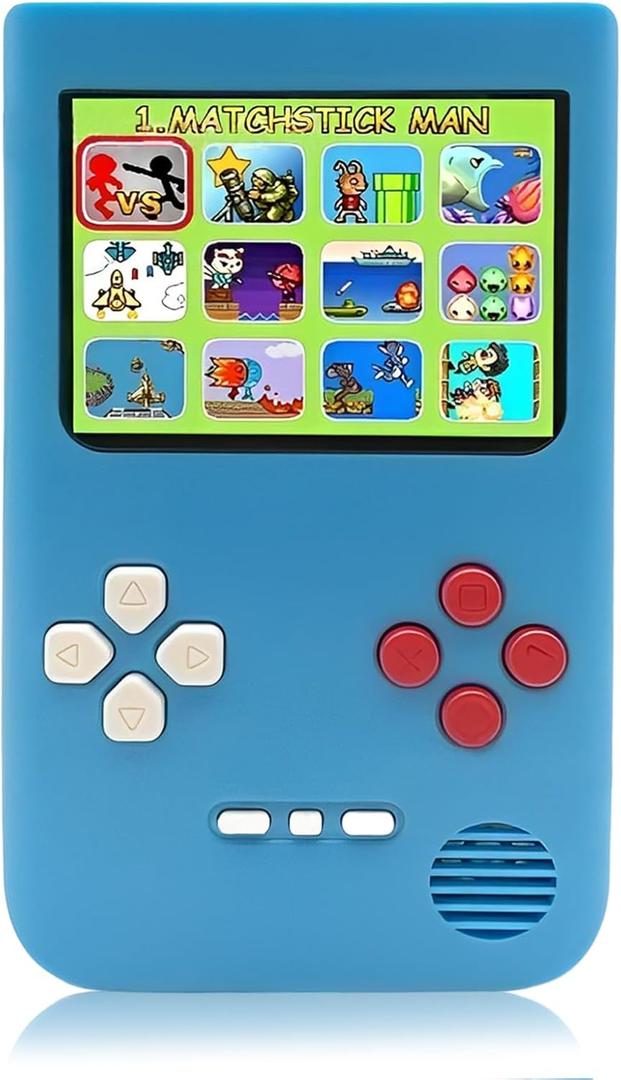 Handheld Game Console -2.4-inch HD Screen, 218 Video Games, Mini Arcade Electronic Toy Birthday Gift, Suitable for Children and Adults, Needs 3 AAA Batteries (Blue)