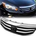 Front Bumper Grille For Honda Accord 4Door Sedan 2011 2012 Chrome Black Grill HO1200203