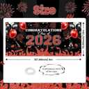 Avezano 2026 Graduation Garage Door Banner Congratulations Class of 2026 Garage Door Cover Backdrop Red Black Congrats Grad Party Decoration Background 6 x 13 ft