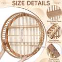 Pinkunn Rattan Wall Shelf Round Wicker Shelves Boho Wall Mounted Display Storage 2 Tier Circle Farmhouse Home Decorations for Dining Room Living Room Office Kitchen Bathroom, 23.62 x 23.62 x 4.72 inches