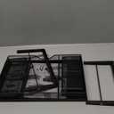 OPNICE Desk Organizer and Accessories, 2-Tier Computer Monitor Stand Riser with Drawer and 2 Pen Holders, Laptop Stand, Office Desk Accessories for Office Supplies, Black 2-Pack