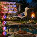 250th Anniversary Decorations,4th of July Decorations Solar Garden Lights,Fourth of July Red White and Blue Seagull Statue Solar Lights Outdoor,Patriotic Decor With Solar Lantern for Independence Day