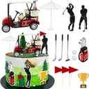Golf Cake Decorations Heading for The Red Cake Topper Birthday Decorations for Golfers with Cart Flag Golf Ball for Men Sport Golf Theme Party Supply