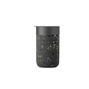 Mora Double Wall Ceramic Coffee Travel Mug with Lid, 14 oz, Portable, Microwave, Dishwasher Safe, Insulated Reusable Tall Cup, Splash Resistant Lid - To Go Tumbler for Car Cup Holder, Nightwaves
