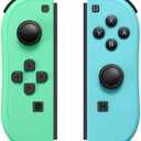 Replacement Joy-Con (L/R) for Nintendo Switch, Left and Right Controller Green & Blue (Animal Crossing) (Avocado Green/Light Blue)