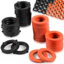 ZDBB 80 Pcs Garden Hose Gasket Rubber Seal, Fits All Standard 3/4 Inch Outdoor Hose Fittings with Heavy Duty Red and Black Self-Locking Tabs to Hold The Gasket Securely in The Fitting
