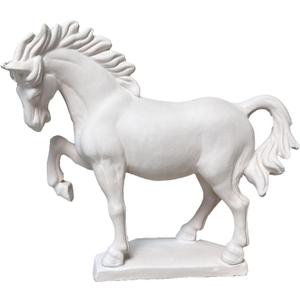 Paintable Handmade White Porcelain Horse Statue, Unglazed Ceramic Sculpture Ready for Painting, Ready-to-Paint Craft for Home & Office Dcor