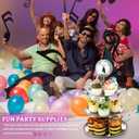 Layhit Disco Cupcake Stand 3 Tier Silver Glitter Metal Cake Holder Reusable Disco Table Decorations for Party Birthday Bachelorette Disco Ball Platterdessert Centerpiece Supply