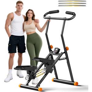 Stair Stepper for Home Gym, 350 lbs Capacity Cardio Machine with Adjustable Height, Non-Slip Pedals, LCD Display, Foldable Design for Full Body Workout for Women Men