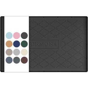 URMONA 22" x 14" Waterproof Silicone Mat in Multiple Sizes & Colors, Under Sink Mat for Kitchen & Bathroom, Pet Food Pad for Dogs & Cats, Kitchen Cabinet Liner, Multi-Purpose for Storage(Black)