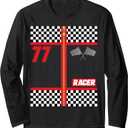 Cool And Cute Halloween Tshirt Race Car Driver Costume Long Sleeve T-Shirt (Small, Black)