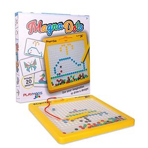 Playmags Large Magnetic Drawing Board for Kids - Magna Dots Doodle Board with Magnetic Pen - 12.5" Large Size with Kid Safe Magnets - Fun Toy Birthday Gift