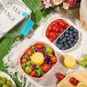 2 x Small Salad Container for Lunch-35oz Divided Bento Box Lunch Box for Fresh Meals,Portable Salad Bowls To Go with 2-Compartment Tray Meal PrepLeak Proof Tritan Lid, Dishwasher & Microwave SafePink