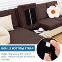 Hyha Waterproof Couch Cushion Covers, Stretch Magic Sofa Seat Slipcover, Waterproof Sectional Couch/Sofa Cushion Covers for Pets Washable with Elastic Bottom(3PC, Chocolate) 27"D x 94.5"W x 8"H