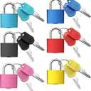 6Pcs Luggage Locks Small Suitcase Locks with Keys Plastic-Covered Mini Padlock for Suitcase Backpack Box Bag