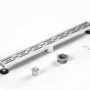 Linear Shower Drain 28" Brushed 304 Stainless Steel | with Drain Grate | Fast Drainage | Stainless Floor Drain Grate | Hair Strainer | Drain Key | The Upgrade for Your Bathroom (28 Inch)