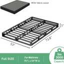 VIPSHOW 5 Inch Full Metal Bed Frame Round Corner Low Platform Bed Frames 3000 LBS Heavy Duty Steel Slats Support Mattress Foundation No Box Spring Needed, Noise Free, Easy Assembly, Black