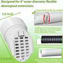2 Packs 3.6" Gutter Downspout Guard Cover, Twist-in Internal Insert for Flexible Downspout Extensions Hose, Rodents Gutter Guard to Keep Debris and Rodents Out