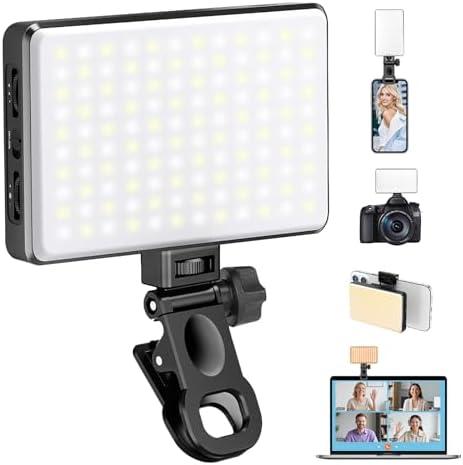 168 LED Phone Light, Selfie Light for iPhone/iPad/Camera, Portable Video Conference Lighting with Clip, Rechargeable 3000mAh CRI 95+, 3 Lights Modes Alix Earle Lights for Selfie, Makeup, Laptops, Vlog.  Missing Parts