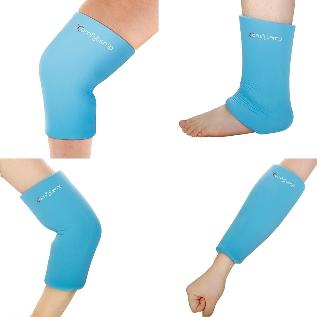 Comfytemp Elbow Ice Sleeve, Elbow Arm Ice Packs for Injuries Reusable, Freeze Gel Cold Compression Elbow Ankle Knee Ice Pack Wrap with Hot & Cold Therapy for Pain Relief, Bursitis, FSA HSA Eligible (Small)