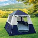 CORANI 14.1'x6.5'x9' Inflatable Tents for Camping, Portable 6/8/10 Person Blow Up Air Tent, Waterproof Windproof Easy Setup Large Family Tent with 2 Doors, 6 Windows, Mosquito Screen, 4 person 7.5x7.5ft
