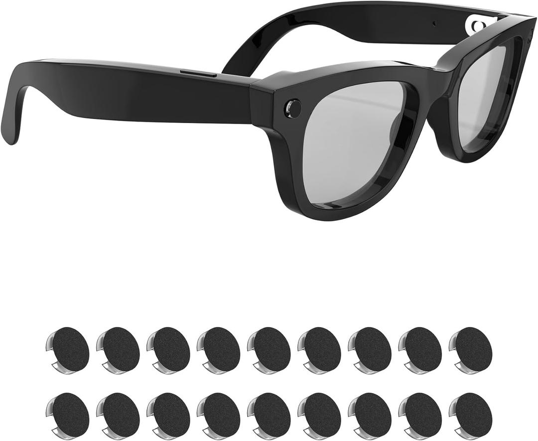 18Pcs LED Light Blocking Stickers Compatible with Ray-Ban Meta Wayfarer/Skyler/Headliner Gen 2 & Oakley Meta HSTN Smart Glasses Accessories, Low-Tack Restickable Blackout LED Light Covers Sticker