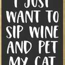 2 x Honey Dew Gifts, I Just Want to Sip Wine and Pet My Cat, 2.5 Inch by 3.5 Inch, Funny Fridge Magnet, Locker Decorations, Decorative Sayings Magnet, Cat Lady Gifts, Wine Lover Gift, 76657