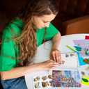 3 x MARCADORUS Scrapbook Stickers, 20 Sheets Flower Stickers, Scarpbook Supplies Tulips, Roses, Rabbits, Birds & Floral Illustrations for Planners, Journaling Supplies for Holidays & Occasions. (5.7 x 8.2 Inch, 20 Sheets, Cozy Blue)