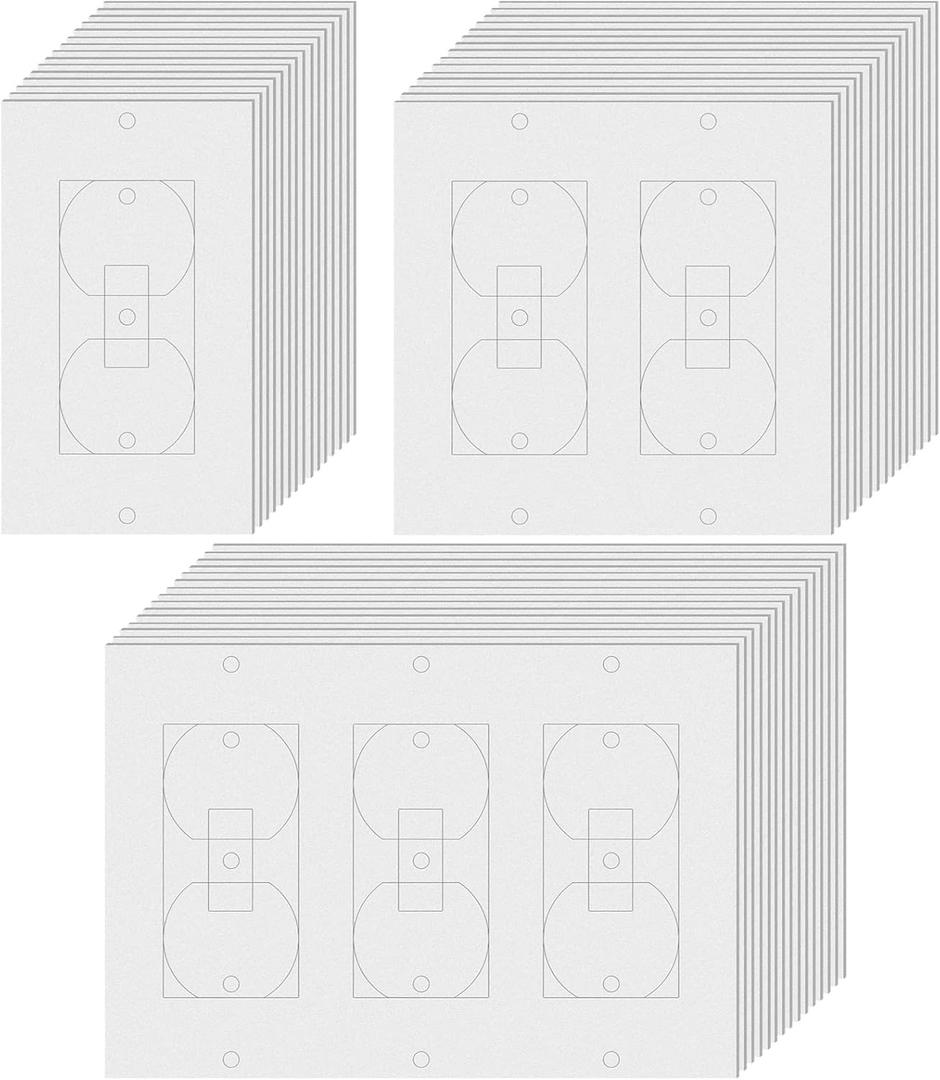 70 Pcs Wall Insulation Gasket Rectangle Wall Plate Outlet Sealers White Outlet Insulation Foam Replacement Weatherproof Gasket Sealer Energy Saving for Electrical Plates Switch Covers