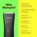 MANSPOT Manscape Groin & Body Hair Trimmer for Men, Electric Ball Pubic Trimmer Shaver,Manscape Kit with 4 Guard,Replaceable Ceramic Blade Heads,Waterproof Wet/Dry Shaver,90 Minutes Shaving (Black)