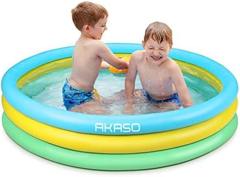 AKASO Kiddie Pools, 59'' x 13'', Inflatable Swimming Pools for Boys, Girls, Toddlers, Easy Set Up Inflatable Baby Ball Pit Pool for Ages 2+, Garden, Backyard, Outdoor Summer Water Party
