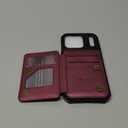 Vinich for iPhone 17 Pro Wallet Case with Card Holder, RFID Blocking Credit Slots Kickstand Shockproof Phone Cover Fit for iPhone 17 Pro 6.3" WineRed