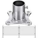 Zonon 1 Pcs 2 1/2 Inch Chain Link Fence Metal Post Base Parts (2-3/8 Od) Pipe Floor Flanges Galvanized Steel Round Posts, Outdoor