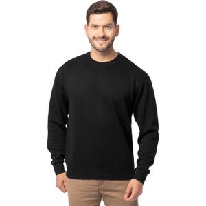 Fruit of the Loom Men's Eversoft Fleece Crewneck Sweatshirts, Moisture Wicking & Breathable, Sizes S-4x (Black)