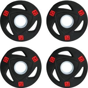 Fitvids Olympic Cast Iron 2-Inch Weight Plate for Strength Training & Weightlifting, Rubber Coate Style, 5lbs (Set of 4)