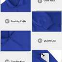 Vssjavun Mens Quarter Zip Pullover Quilted Sweatshirt Long Sleeve Casual Stand Collar Pullovers with Pockets (Blue, M)