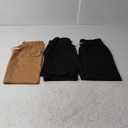 Real Essentials 3 Pack: Womens Cotton Terry Jersey 9" Bermuda Shorts Pockets-Casual Lounge Yoga, (Small, Set 5)