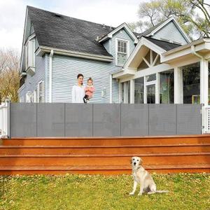 Reinforced 200 Inch Extra Long Retractable Baby Gates for Large Openings, Upgrade Extra Long Pet Gate to Prevent Bottom Crawling Through, 16 Ft Mesh Baby Gate Extra Wide Dog Gates for The House, Gray