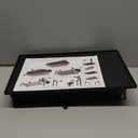 OPNICE Desk Organizer and Accessories, 2-Tier Computer Monitor Stand Riser with Drawer and 2 Pen Holders, Laptop Stand, Office Desk Accessories for Office Supplies, Black