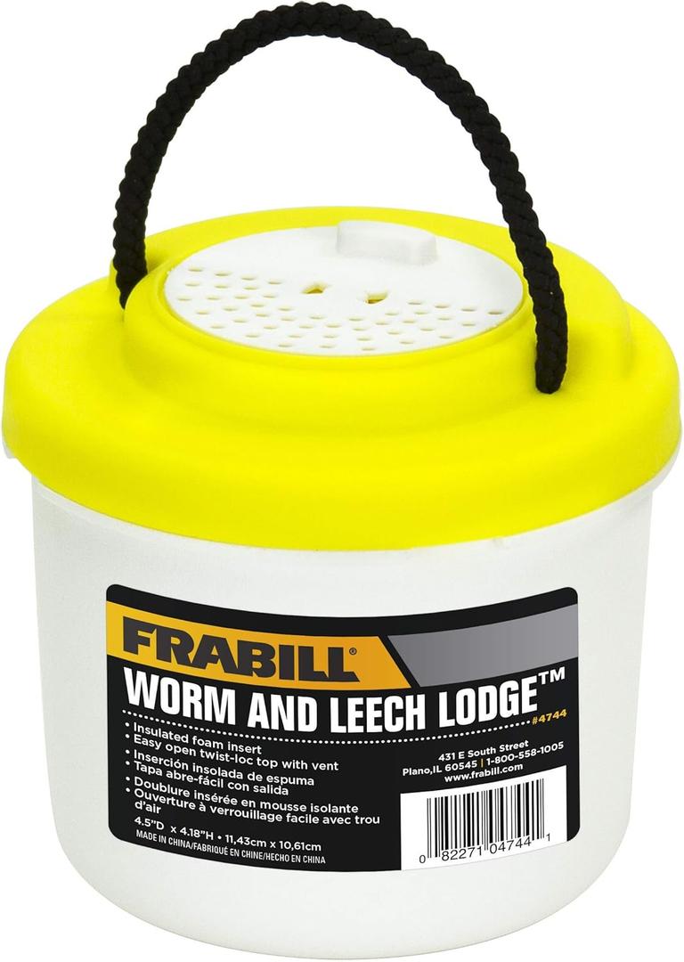 Frabill 4744 Compact Live Bait Container, Yellow/White Frabill 4744 Compact Live Bait Container, Yellow/White