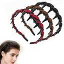 3 Pack Vintage High Cranium Artificial Pearl Hairbands for Women Girls, Elegant Beaded Non-Slip Headbands with Teeth, Hair Accessories for Wedding, Party, Daily Wear