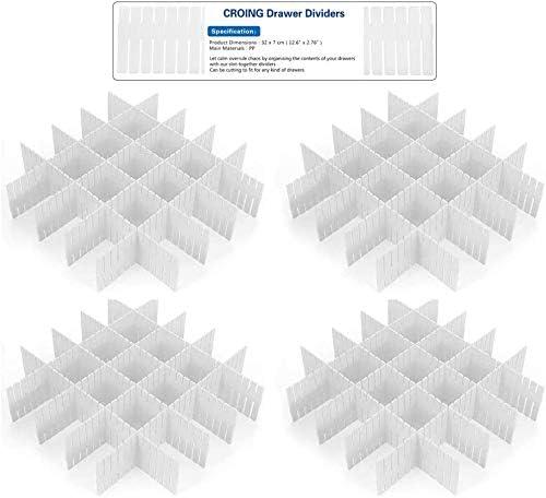 32 pcs White - Drawer Dividers - Drawer Organizer - Ornament Storage Dividers