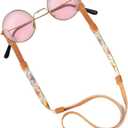 Beaded Glasses Strap - Handmade Multi-Colored Beaded Sunglasses Strap - Cute & Sturdy Eye Glasses Holders Around Neck (Flower Pink)
