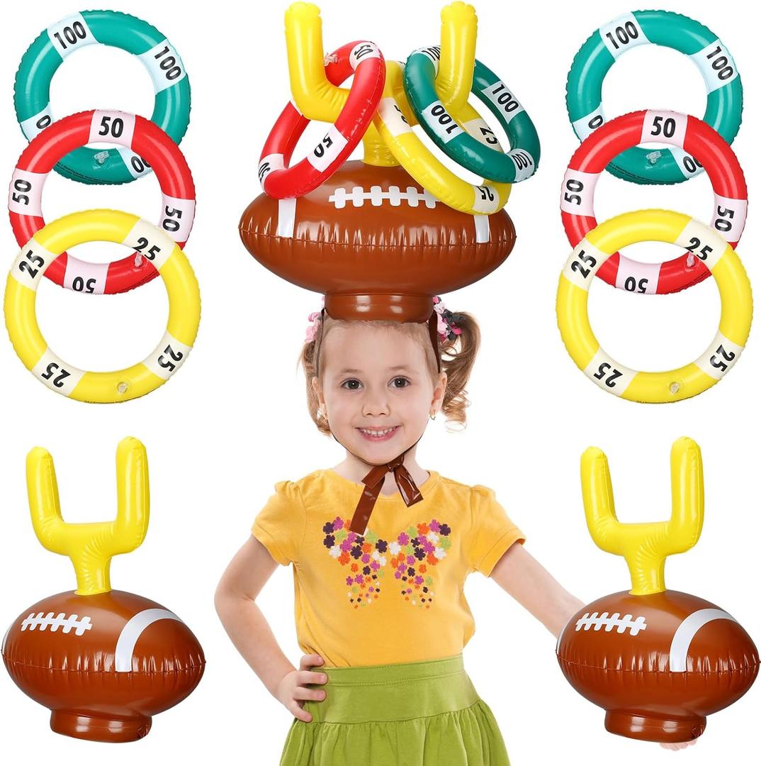 Sets Inflatable Post Ring Toss Football Goal Toss Goal Post Ring GamePost Ring Toss Game for Family Football Party Games