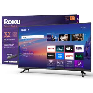Roku Smart TV 2025  32-Inch Select Series, 1080p Full HD TV  Roku TV with Voice Remote  Flat Screen LED Television with Wi-Fi for Streaming Live Local News, Sports, Family Entertainment