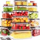 Food Storage Containers with Lids (20 Containers and 19 Lids),Set of 39, Sizes: Rectangle; 4 Oz - 2 pcs, 10 Oz - 2 pcs, 17 Oz - 2 pcs, 34 Oz - 2 pcs, 50 Oz - 2 Pcs. Round; 2.7 Oz - 2 pcs, 6 Oz - 2 pcs, 13 Oz - 2 pcs, 24 Oz - 2 pcs, 40 Oz - 2 pcs