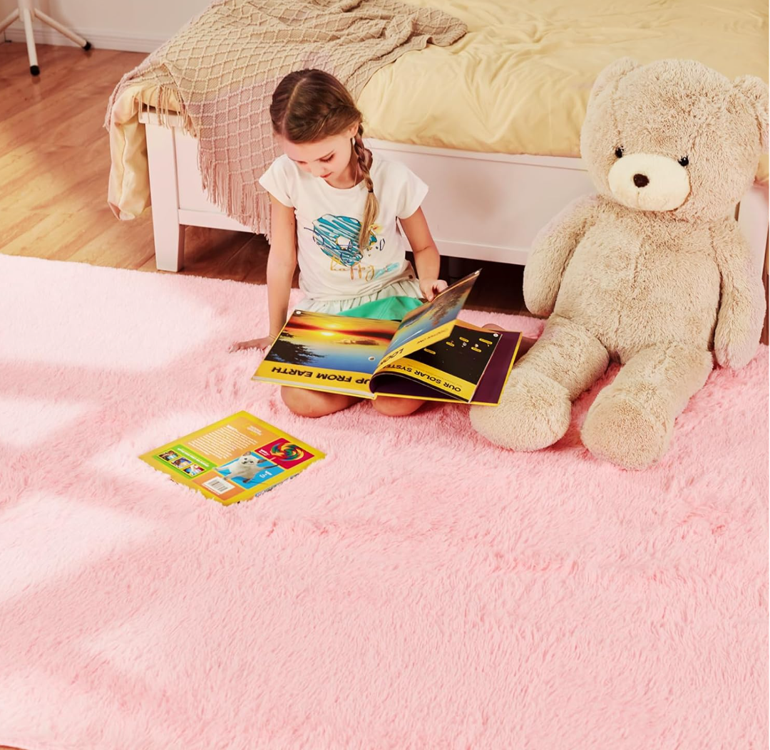 Glamtex 5x8 Fluffy Rugs, Area Rug, Soft and Comfortable, high-Density Sponge Fluffy Carpet, not Easy to Fall Off, Living Room and Bedroom Rug