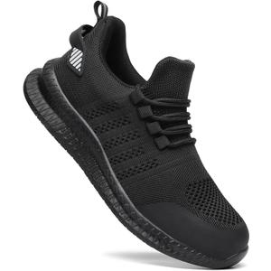 Steel Toe Shoes for Men and Women Comfortable Lightweight Work Safety Shoes Puncture Proof Slip Resistant Indestructible Sneakers Construction Work Utility (14.5 Women/13 Men, Black)