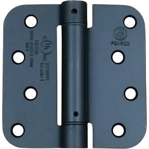 Hinge Outlet Spring Hinges - 4 Inch, Self Closing Adjustable (Flat Black, 2 Pack) (4" x 4" with 5/8" radius (Pack of 2))